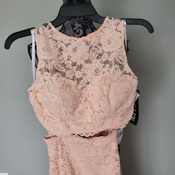 Embellished Lace Two-Piece Mermaid Gown - Picture 3 of 9